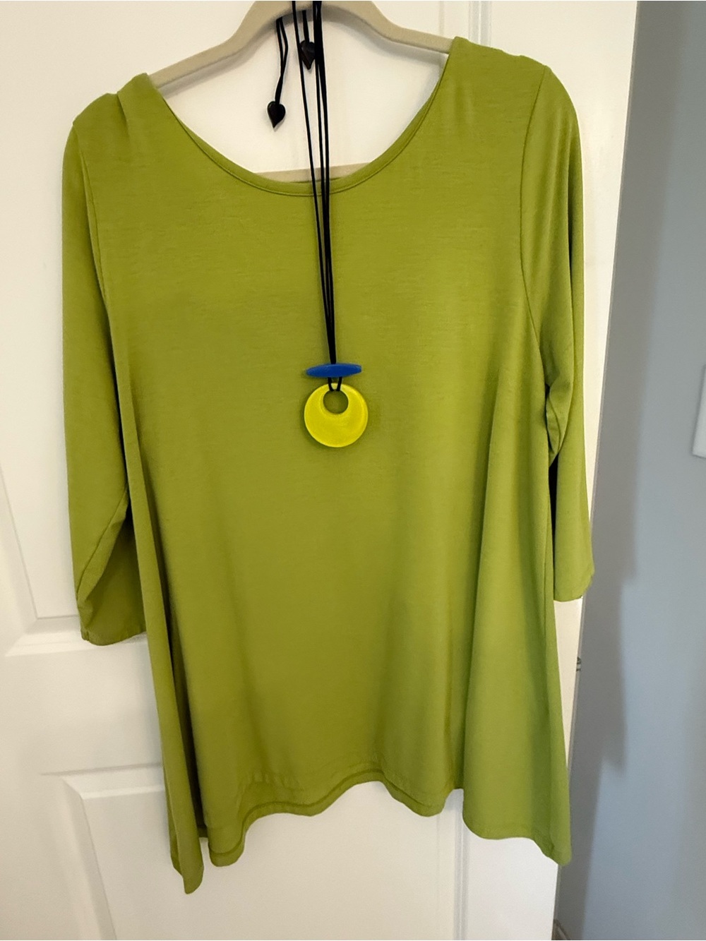 Lime Green Women's Scoop/ and V Neck Tunic Top